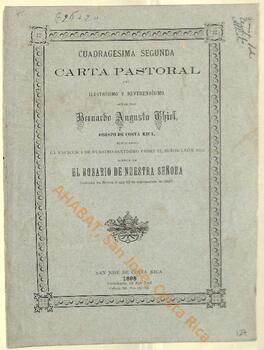 Cuadragésima segunda carta pastoral de Bernardo Augusto Thiel, II obispo de San José, sobre la celebración del mes del Rosario de 1898