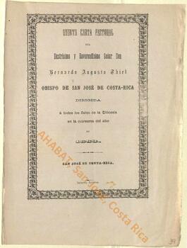Quinta carta pastoral de Bernardo Augusto Thiel, II obispo de San José, en la Cuaresma de 1883