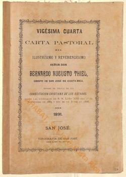 Vigésima cuarta carta pastoral de Bernardo Augusto Thiel, II obispo de San José, sobre la constitución cristina de los Estados