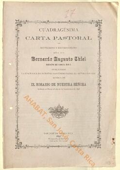 Cuadragésima carta pastoral de Bernardo Augusto Thiel, II obispo de San José, sobre la celebración del mes del Rosario de 1897