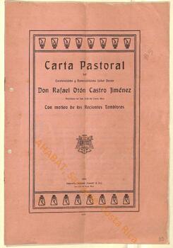 Carta pastoral de Rafael Otón Castro, I arzobispo de San José, con motivo de los recientes temblores