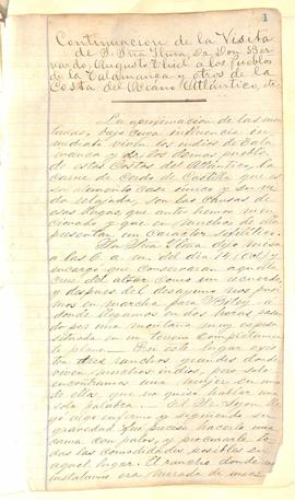 Libro de Visitas Pastorales número 4: Visitas de Monseñor Bernardo Augusto Thiel, II Obispo de San José (1882-1899)