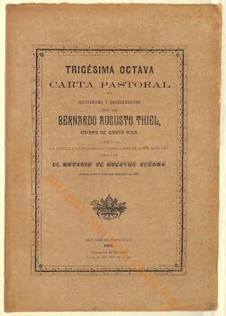 Trigésima octava carta pastoral de Bernardo Augusto Thiel, II obispo de San José, sobre la celebración del mes del Rosario de 1896