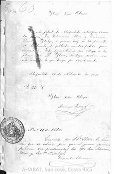Circulares y correspondencia enviadas a la Parroquia de Alajuelita (1860-1890)